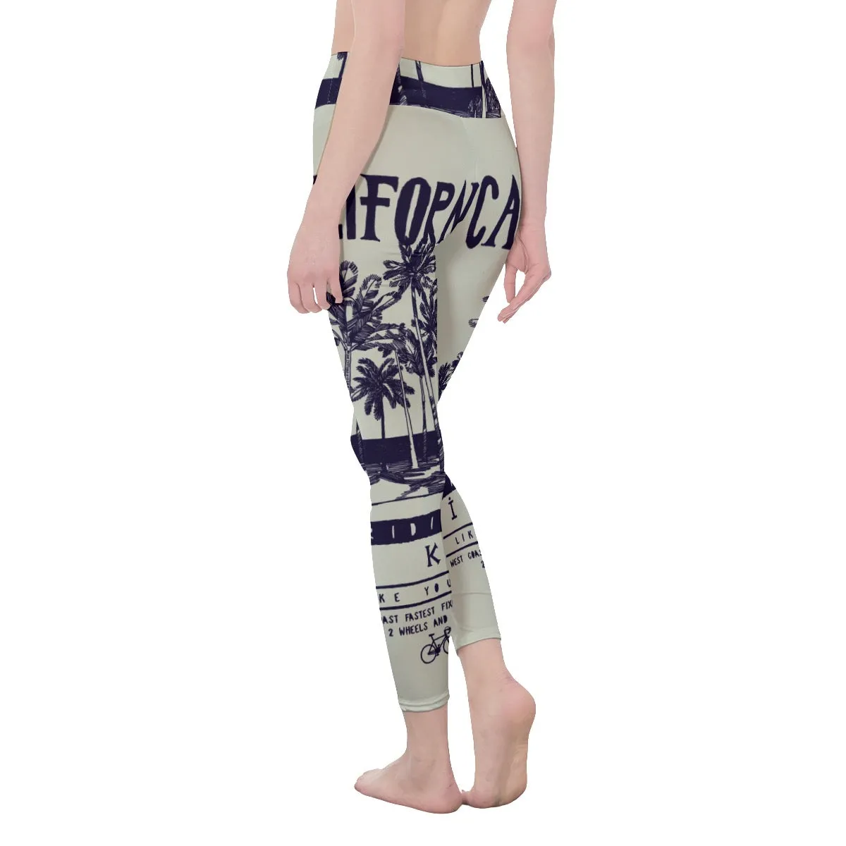 5All-Over Print Women's High Waist Leggings | Side Stitch Closure California print