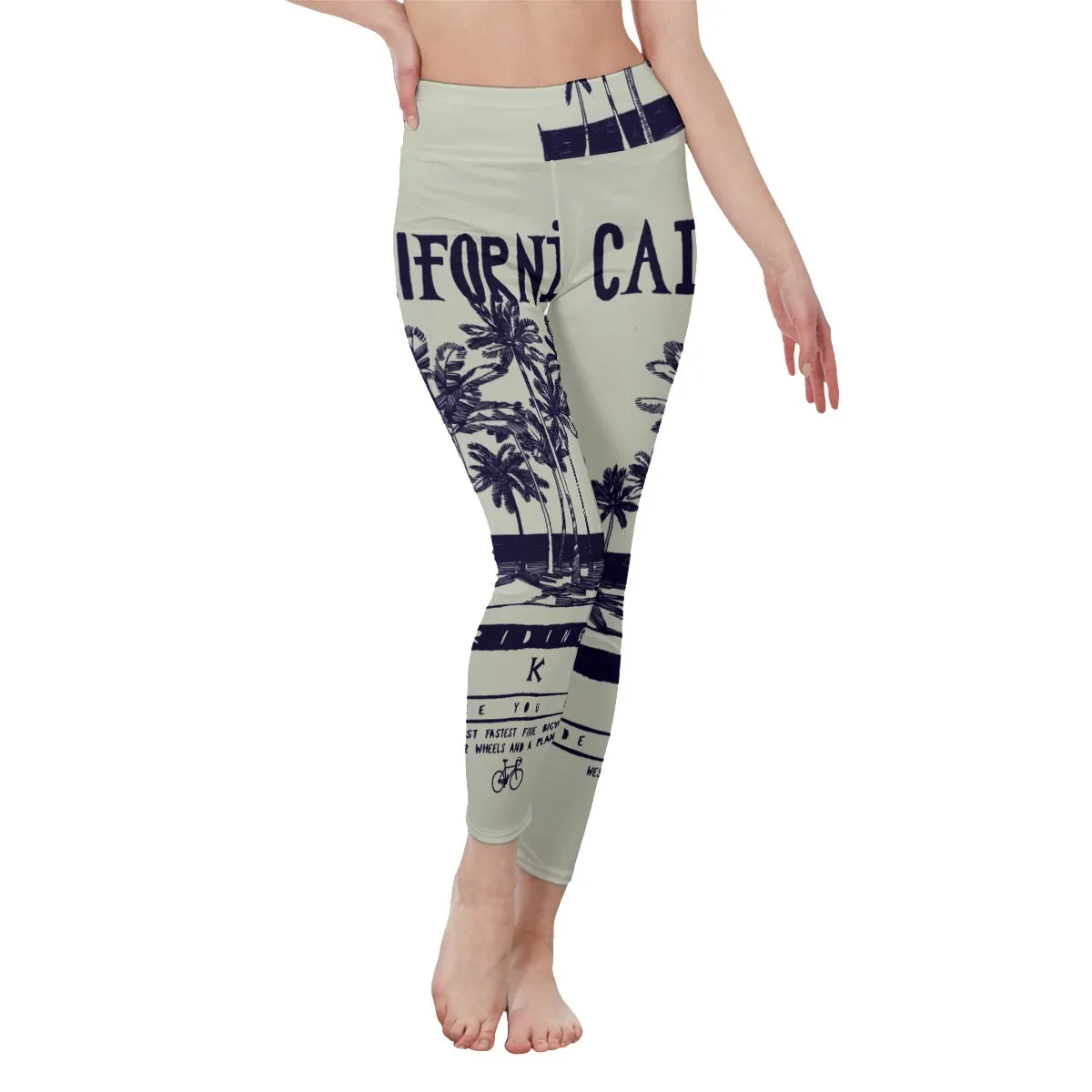 5All-Over Print Women's High Waist Leggings | Side Stitch Closure California print