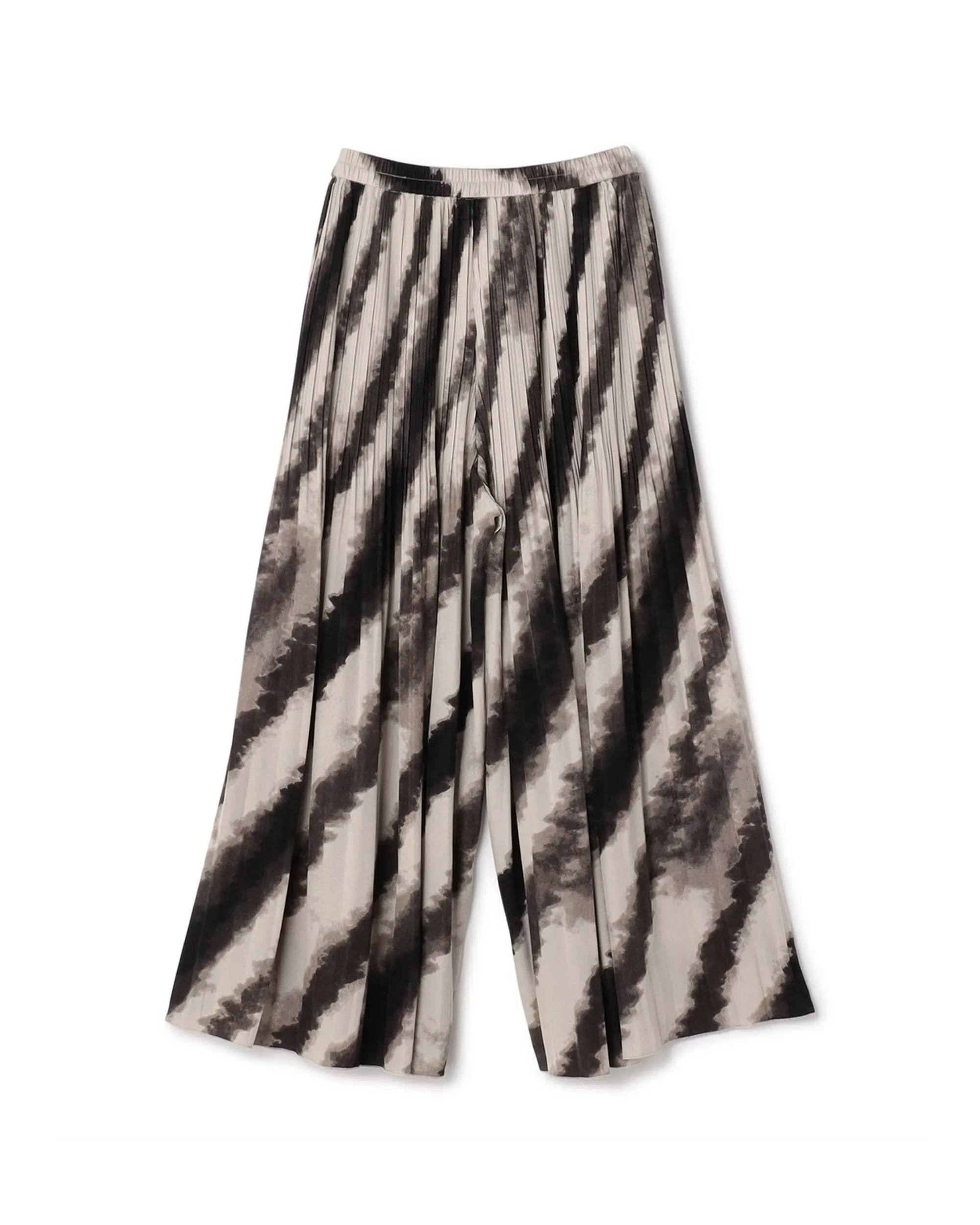 Abstract Print Crinkle Pleated Culotte