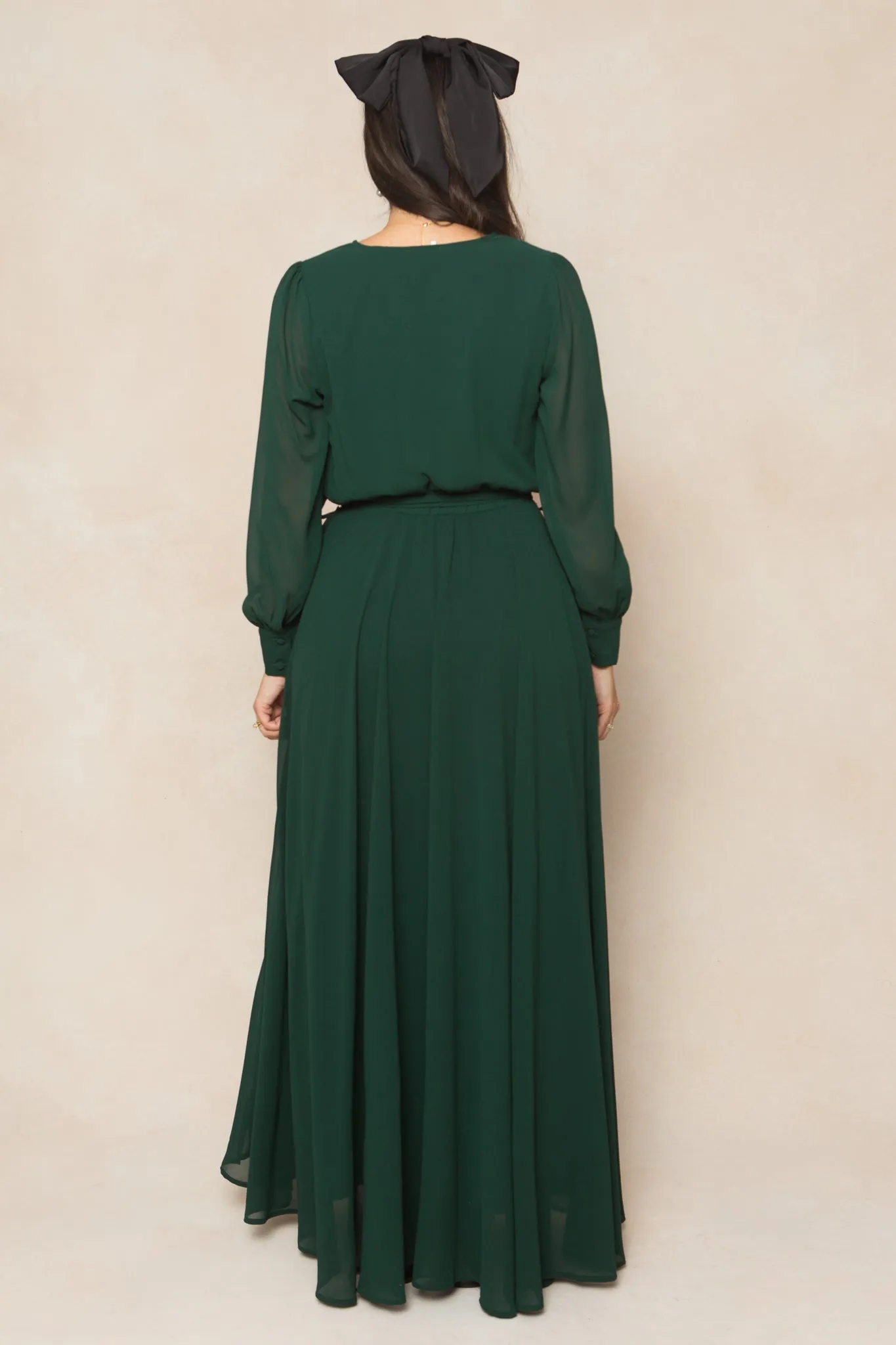 Andie Dress in Emerald Chiffon