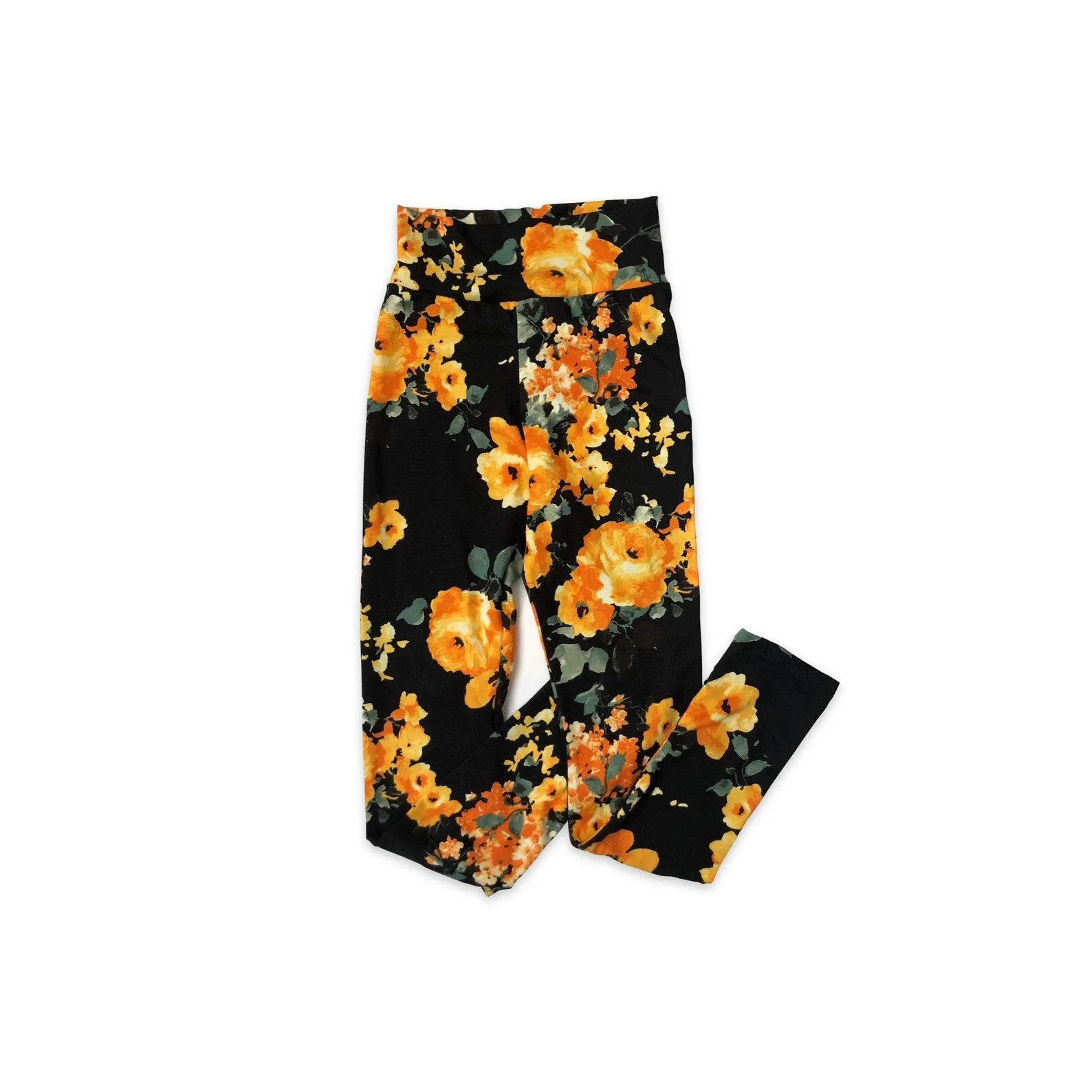 Aqua Floral Leggings For Girls