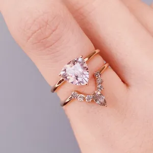 BESPOKE JEWELLERY・18K ROSE GOLD MORGANITE/ SALT & PEPPER DIAMOND RING