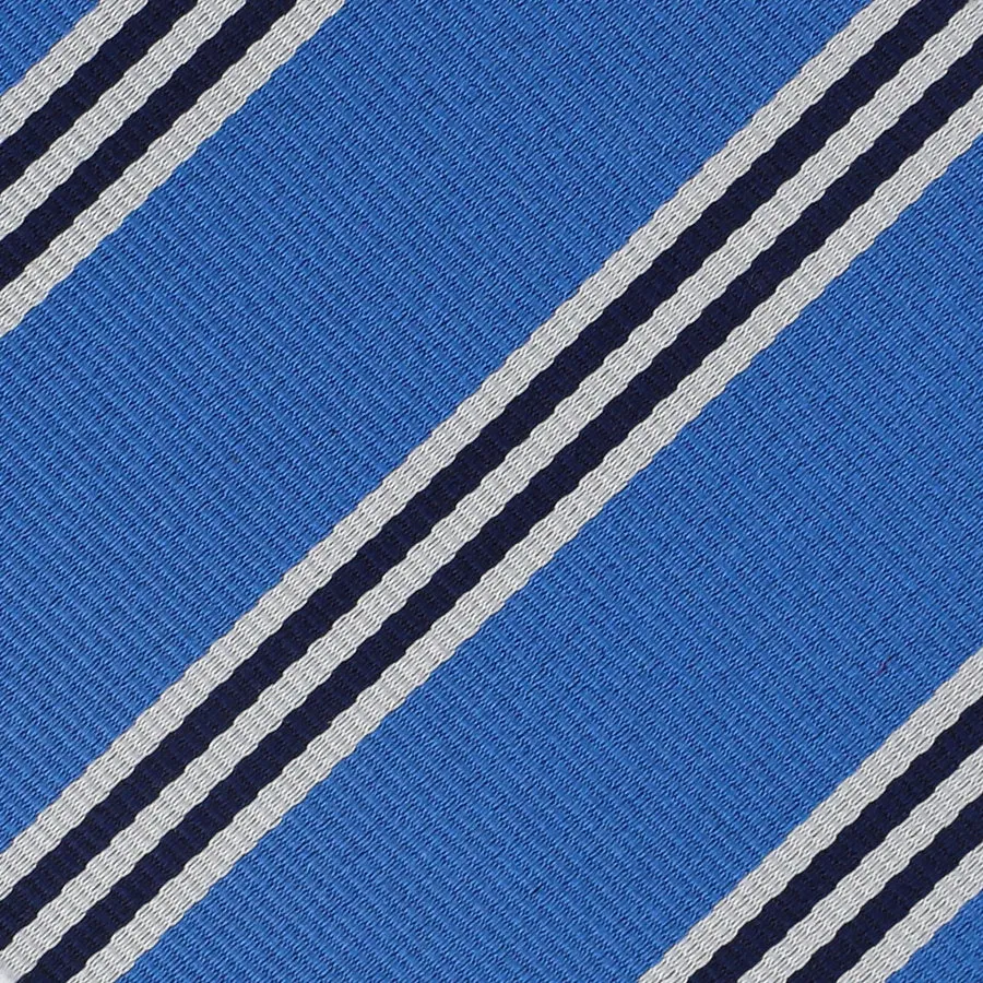 Bespoke Repp Stripe Silk Tie - Sky Blue