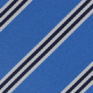 Bespoke Repp Stripe Silk Tie - Sky Blue