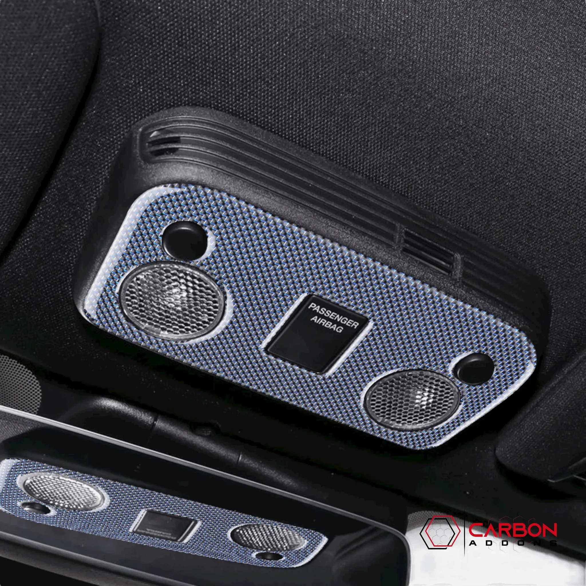 Carbon Fiber Overhead Dome Light Trim Overlay for Ford Mustang 2015-2023