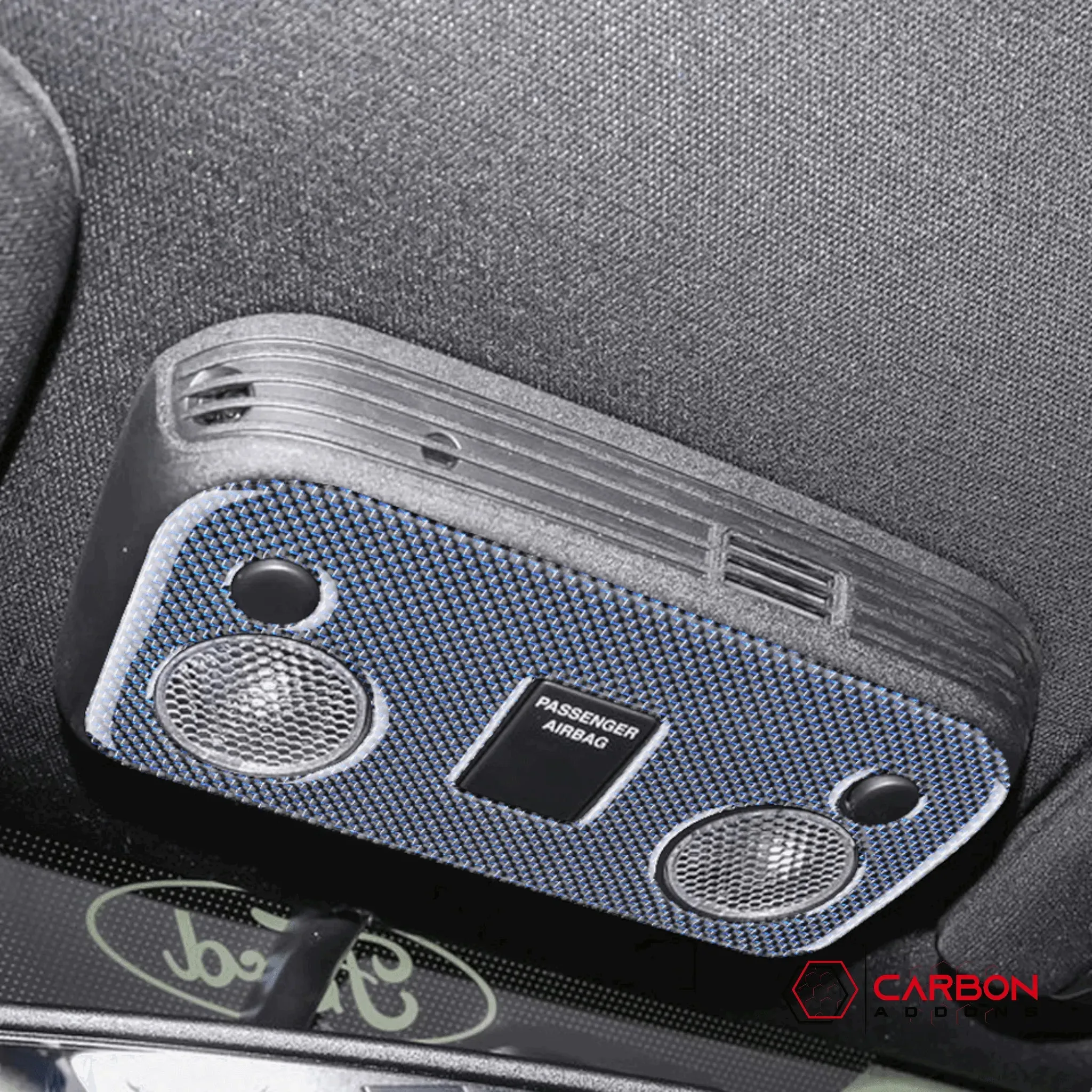 Carbon Fiber Overhead Dome Light Trim Overlay for Ford Mustang 2015-2023