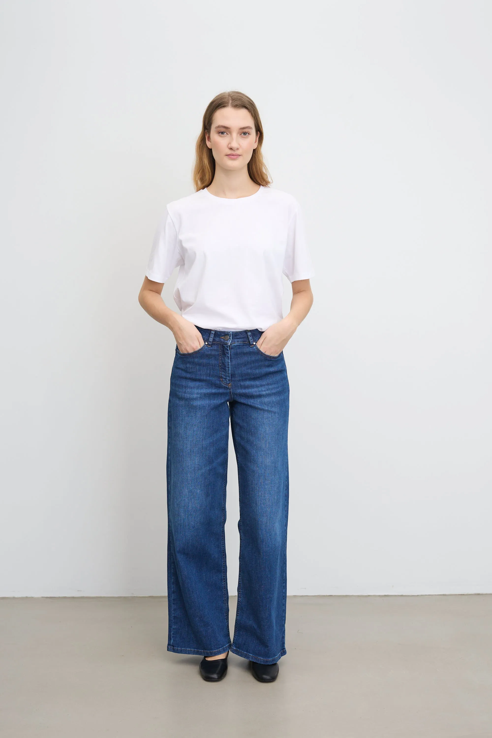 Carol Loose - Long Length - Washed Blue Denim