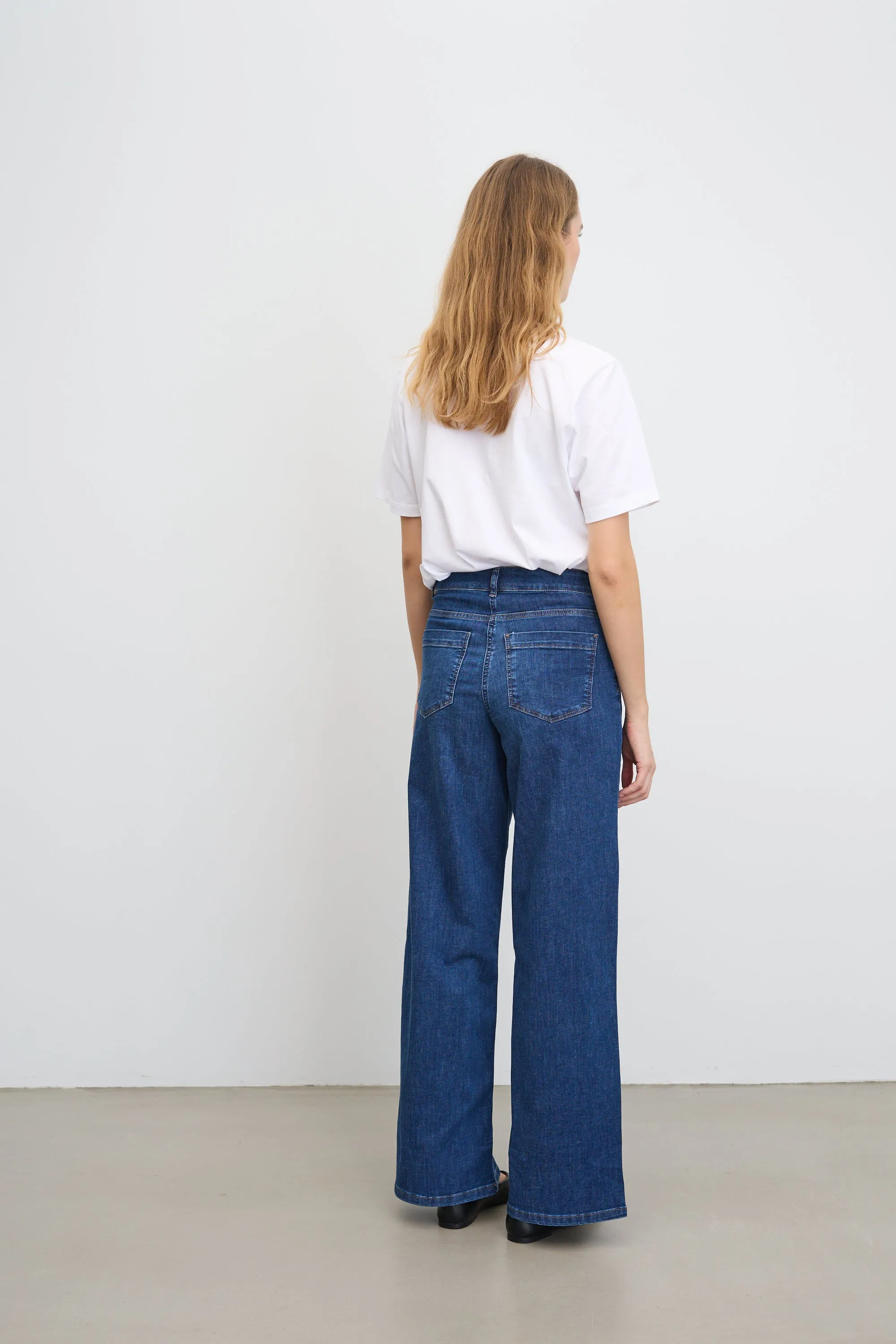 Carol Loose - Long Length - Washed Blue Denim