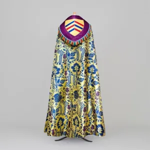 Cathedral Cope in Blue/Gold/Purple 'Comper Strawberry' with Purple 'Comper Cathedral' Hood and Embroidery