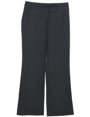 Dark Grey Low Rise Striped Trousers - W32 L32