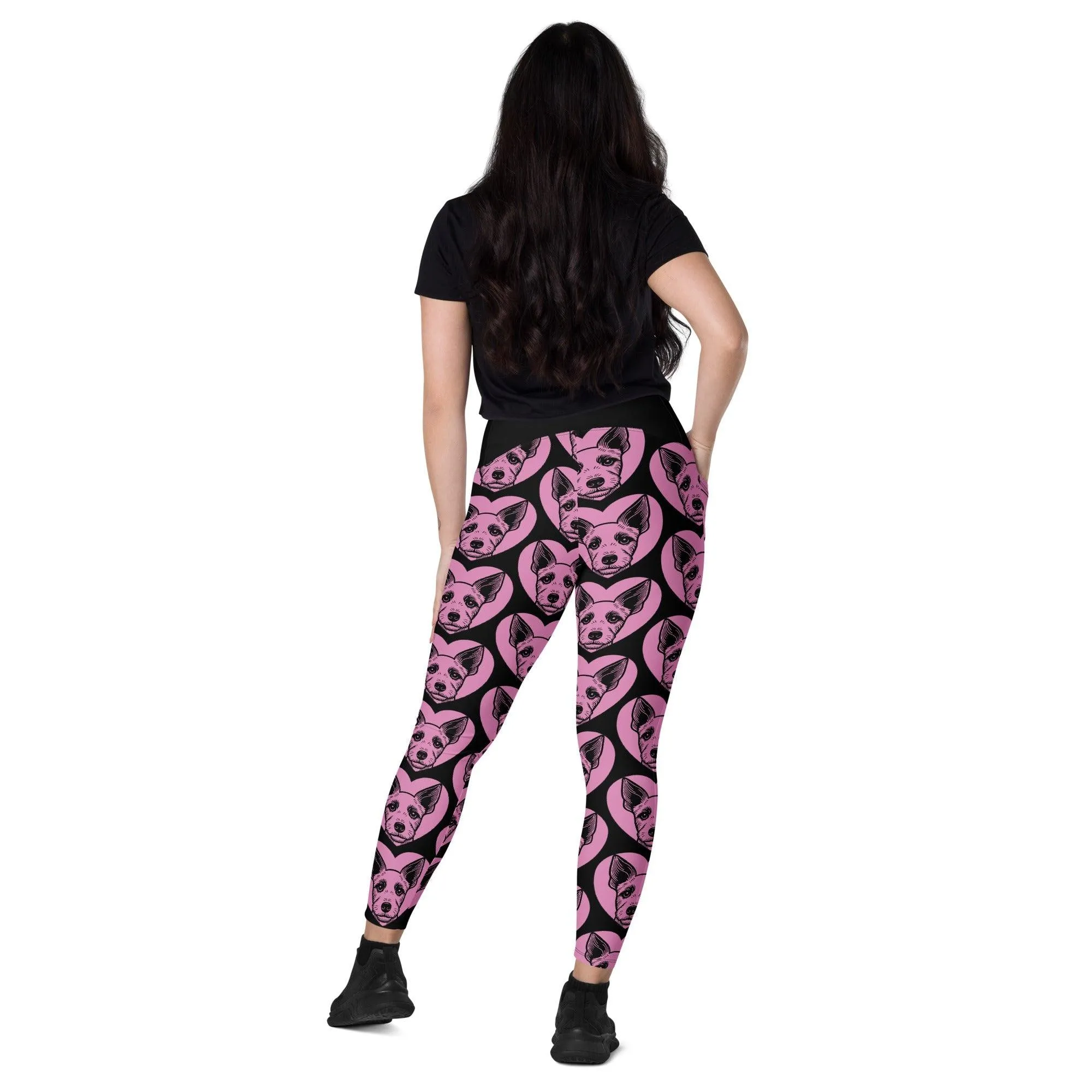 DOG BREED LEGGINGS with pockets - BRAZILIAN TERRIER - HERTTAHOUND - pink