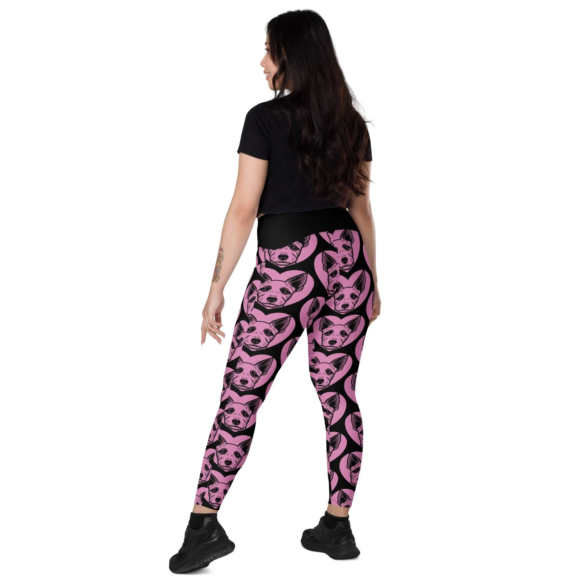 DOG BREED LEGGINGS with pockets - BRAZILIAN TERRIER - HERTTAHOUND - pink