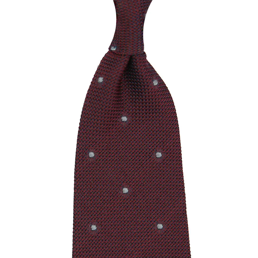 Dotted Grenadine / Garza Fina Bespoke Tie - Burgundy / Grey