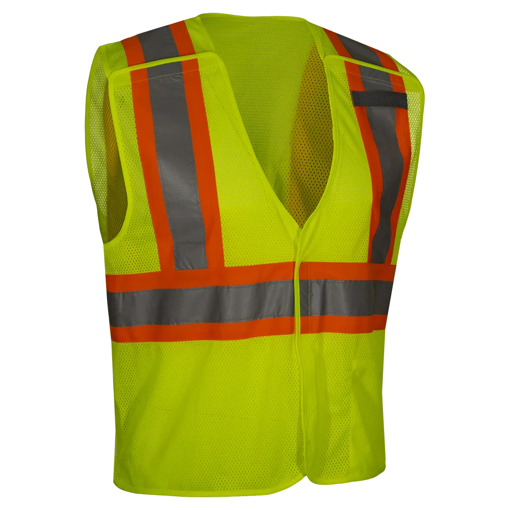 Economy Safety Vest Hi Vis Vest 5pt Breakaway Orange Mesh ANSI 2