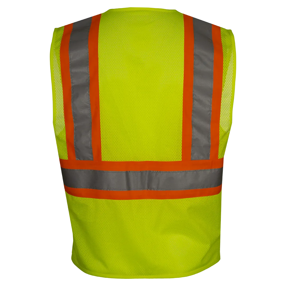 Economy Safety Vest Hi Vis Vest 5pt Breakaway Orange Mesh ANSI 2