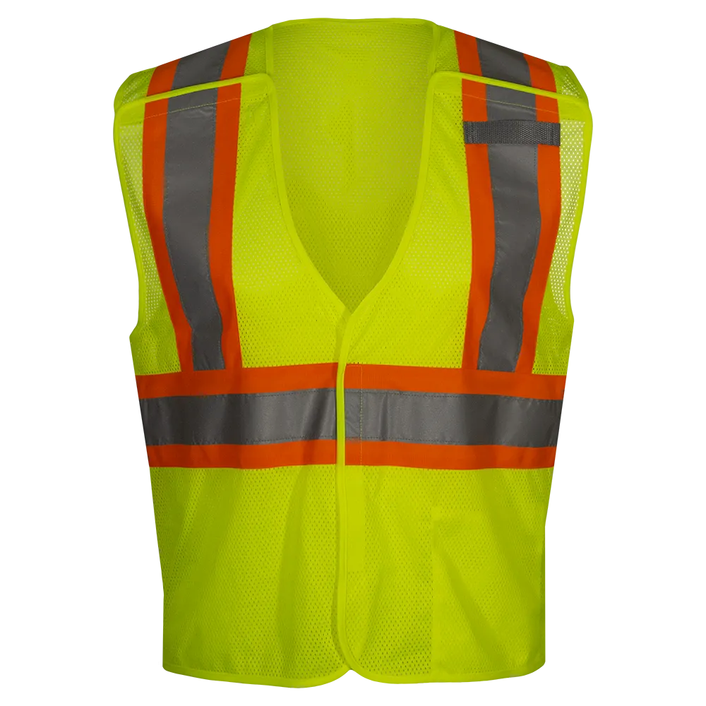 Economy Safety Vest Hi Vis Vest 5pt Breakaway Orange Mesh ANSI 2