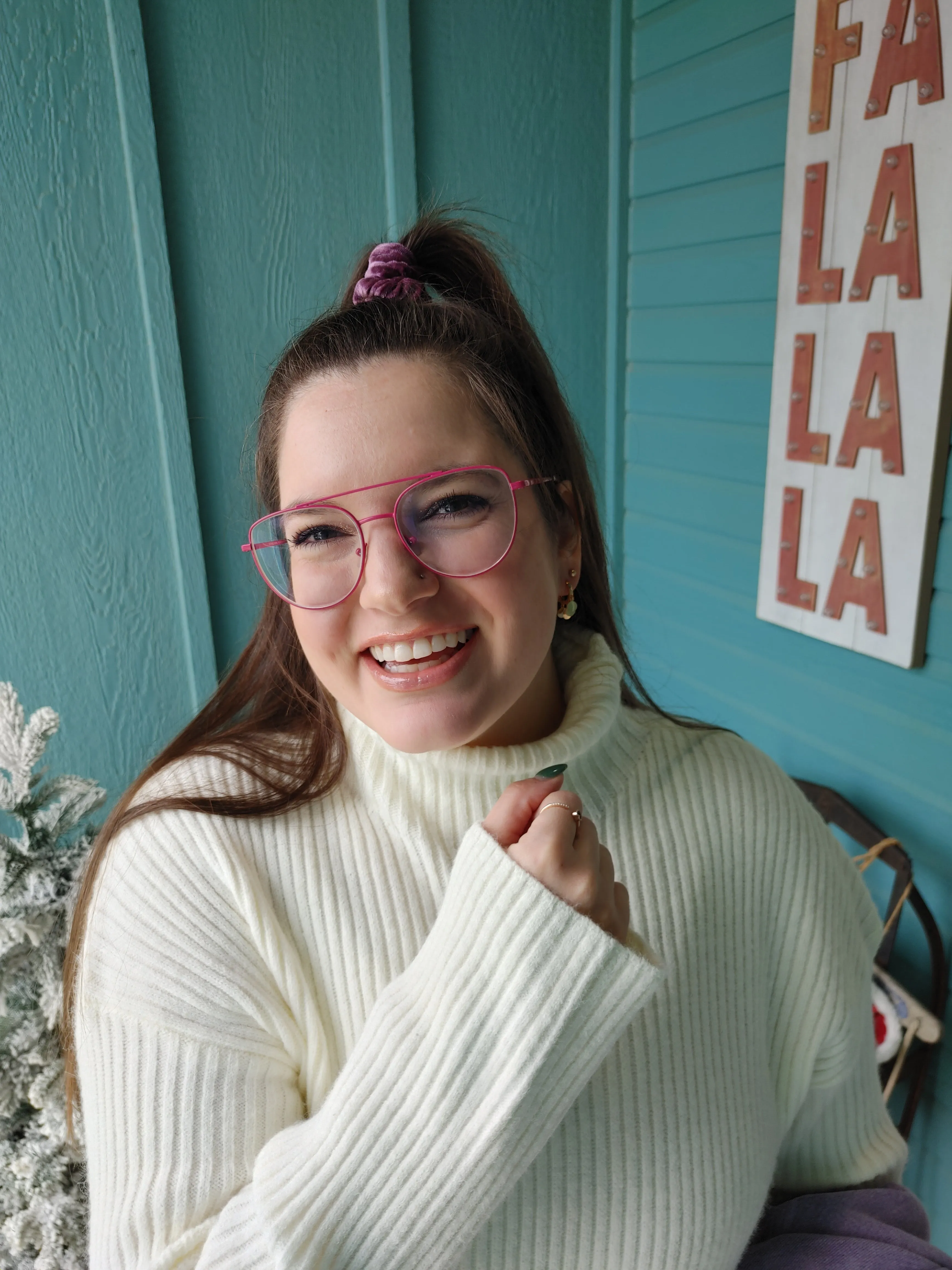 Enchanted Cream Ribbed Turtleneck