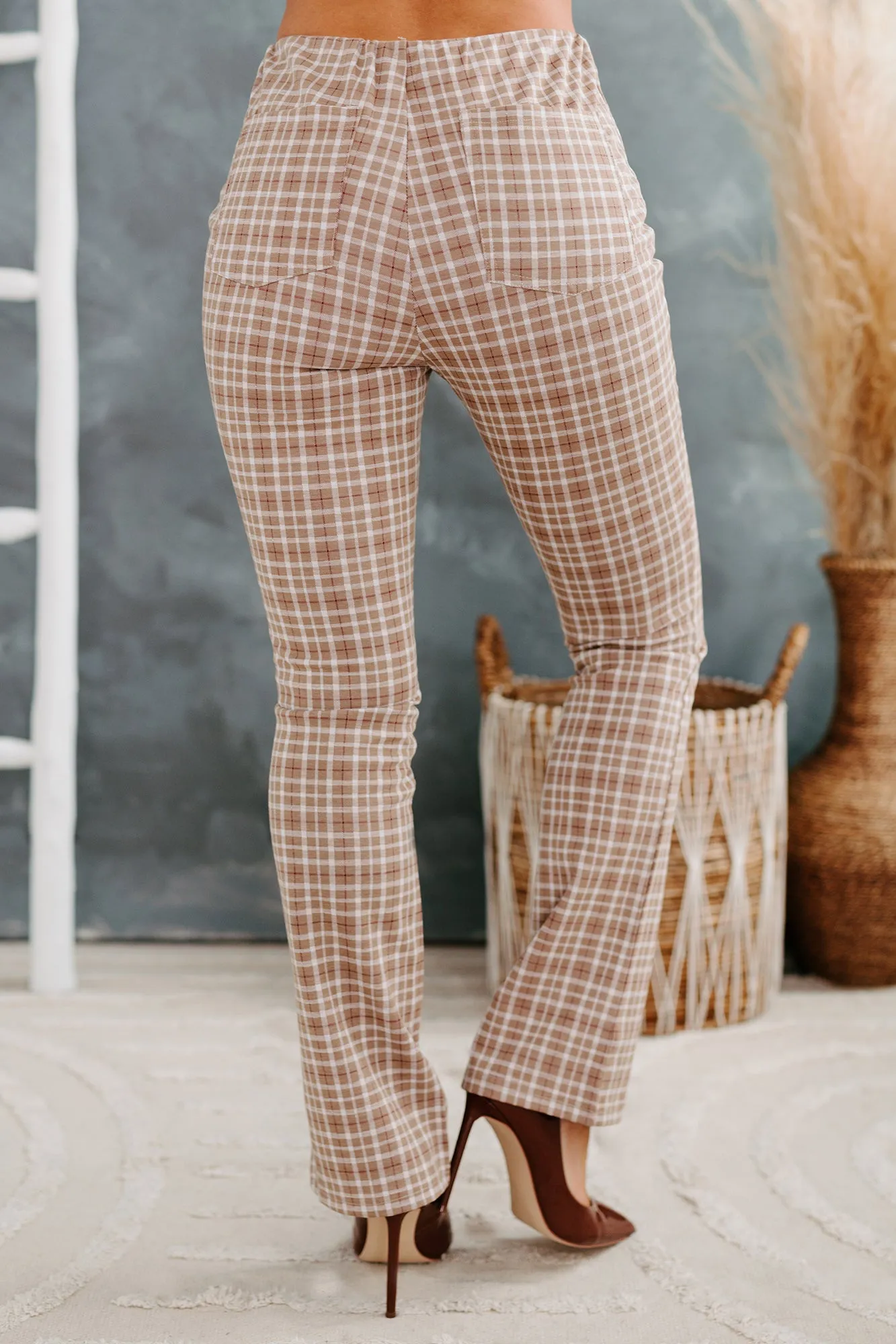 Famous Last Words Plaid Pants (Camel)