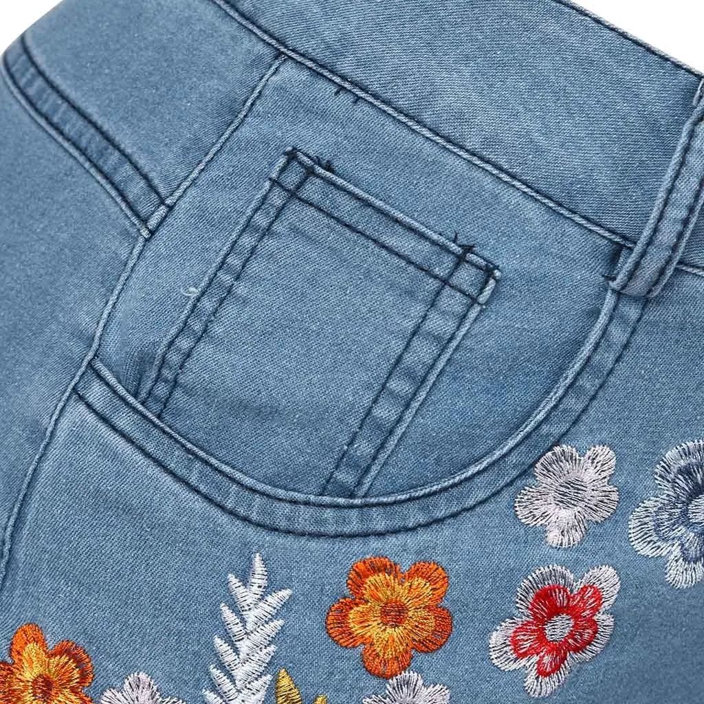 Funki Buys | Pants | Women's Boho Hippy Flared Flower Jeans