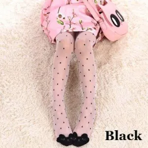 Girls Cute Cat Cartoon Character Sheer Thin Stockings