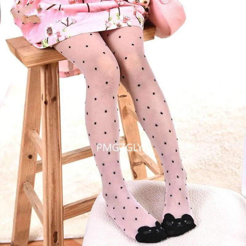 Girls Cute Cat Cartoon Character Sheer Thin Stockings