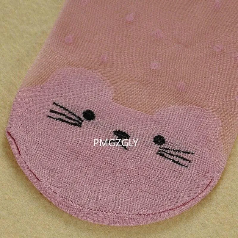 Girls Cute Cat Cartoon Character Sheer Thin Stockings