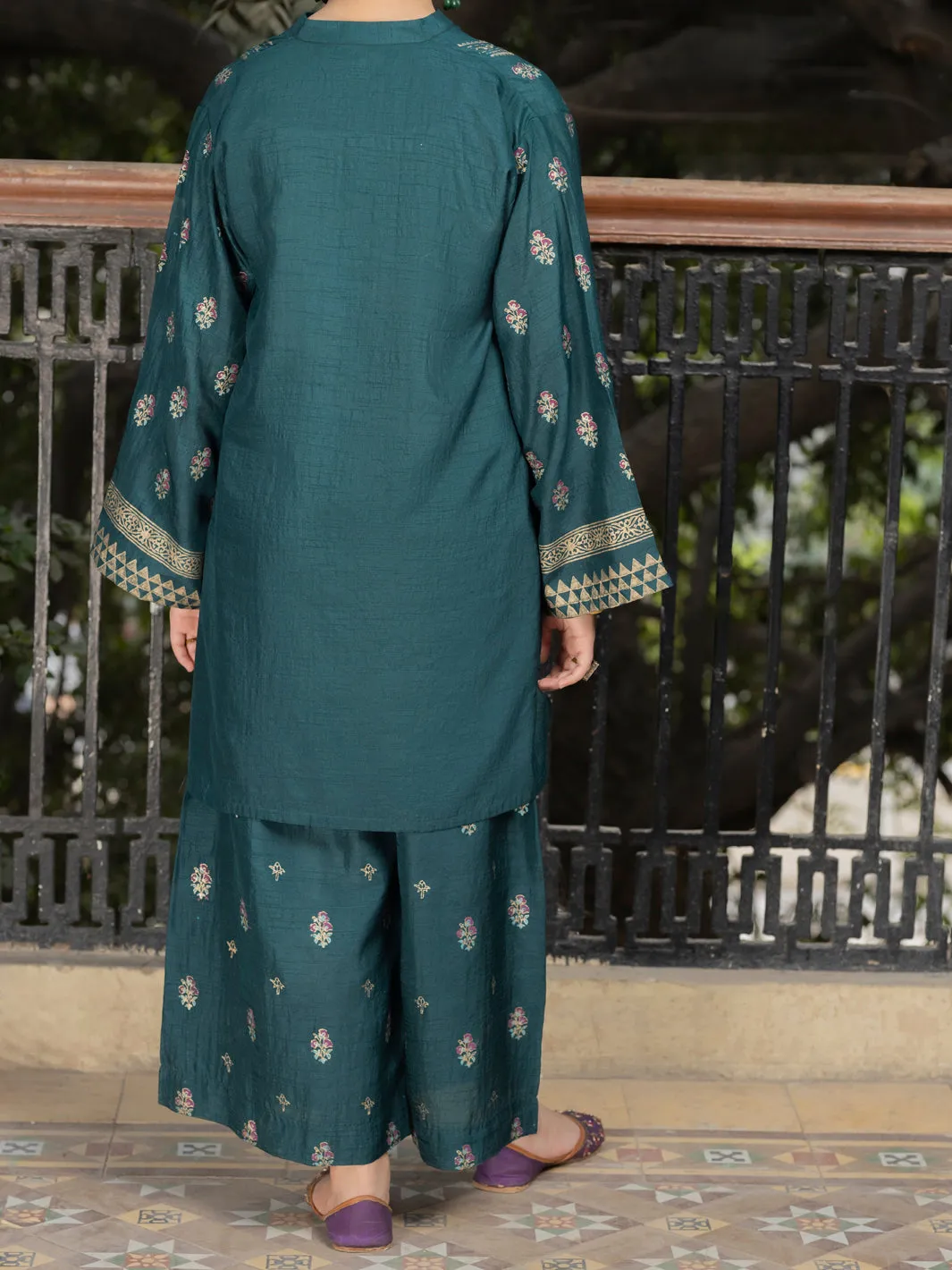 Green Raw Silk 2 Piece Stitched - ALT-2PS-LKS-1138