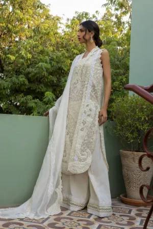 Insia Sohail - Naura - Ivory white - 3 Piece - Khaadar