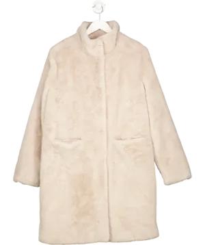 Issy London Beige Bette Coat Vegan Faux Soft Pile Fur UK L