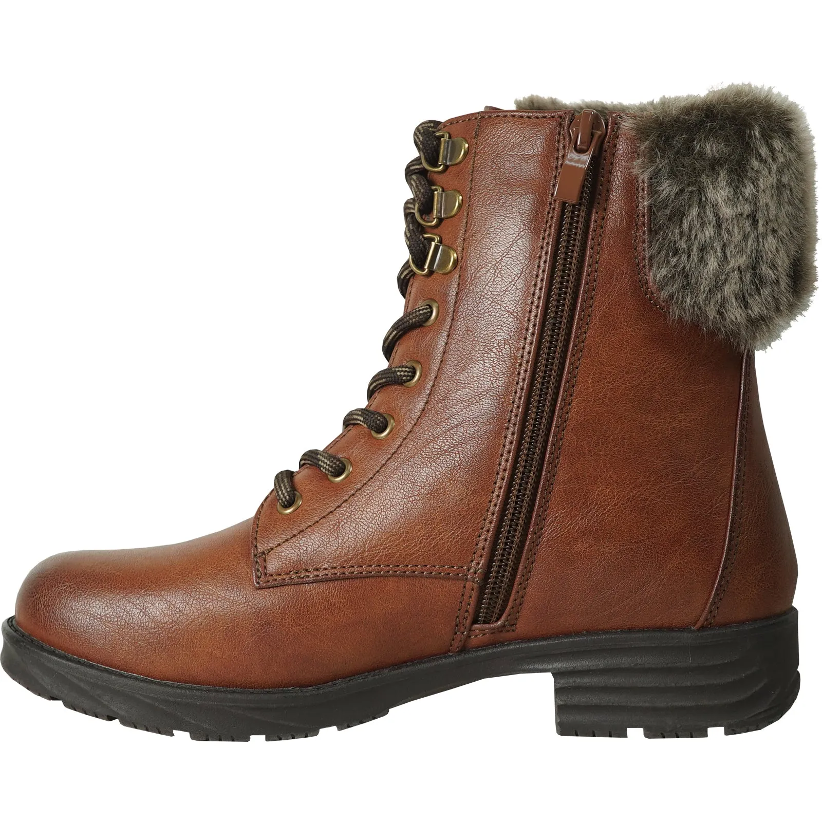 KOZI Canada Waterproof Women Boot HF2604 Ankle Winter Fur Casual Boot Brown