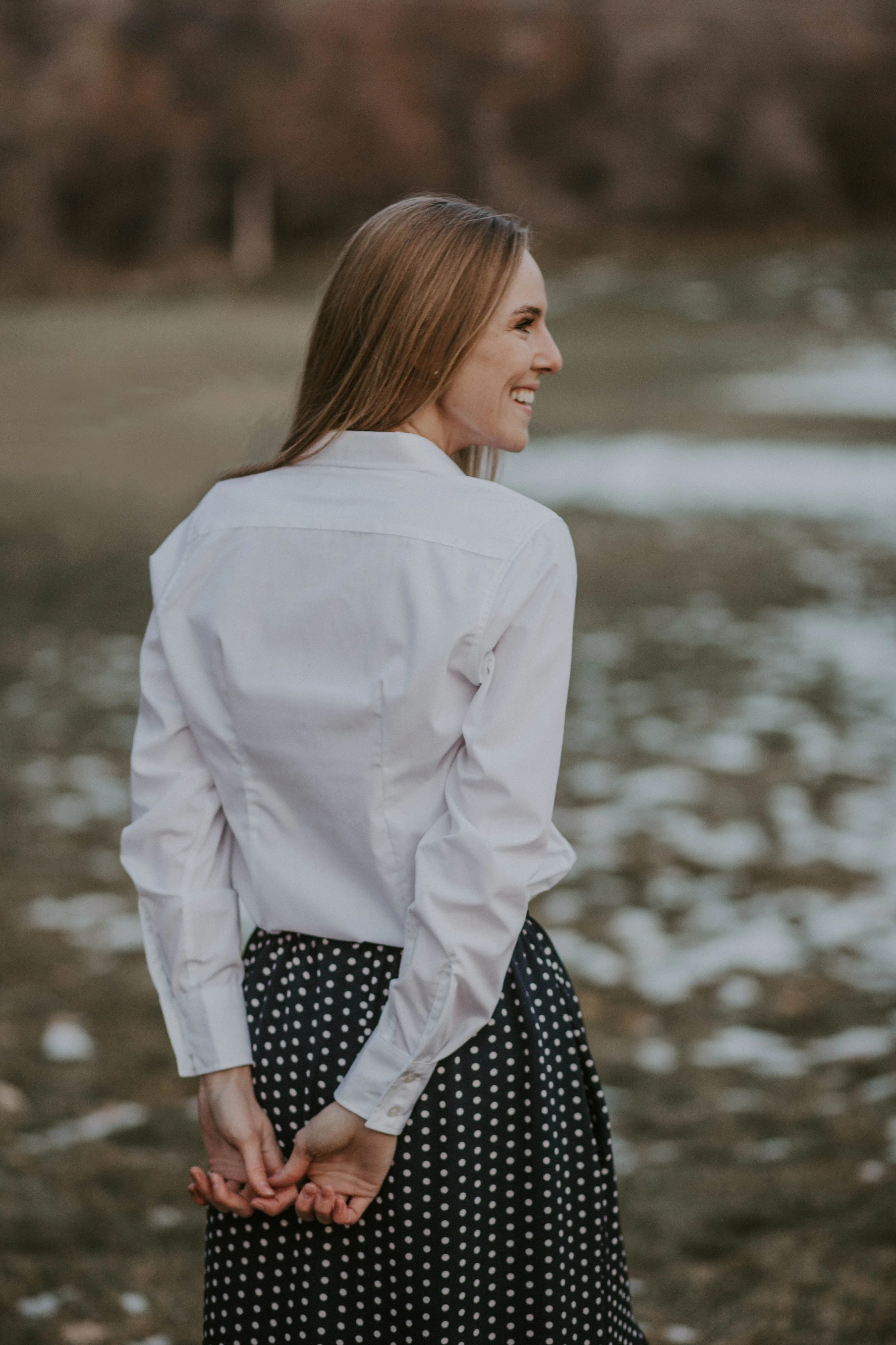 Ladies' Long Sleeve Dress Shirt White