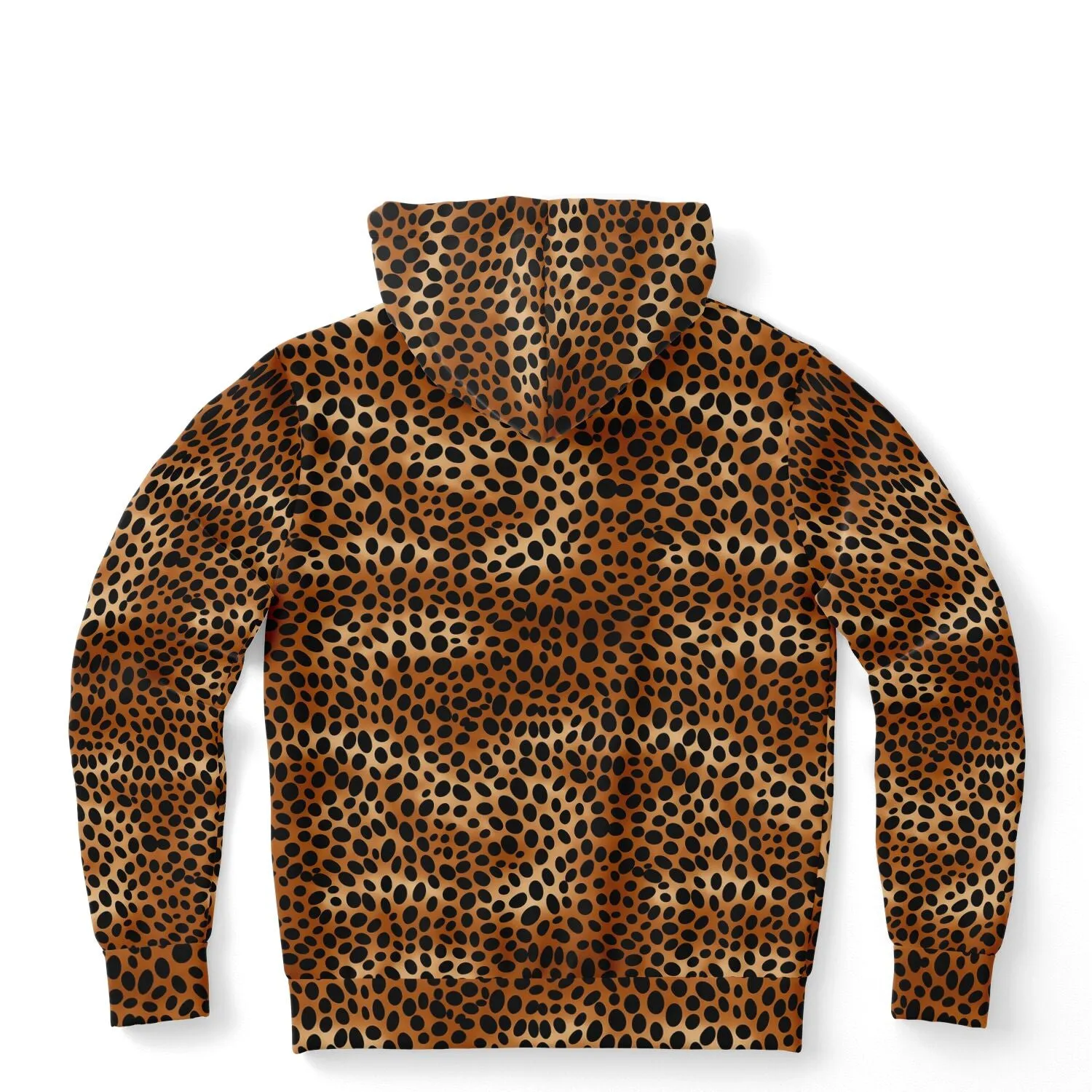 Leopard Hoodie, Cheetah Animal Print Brown Black Pullover Men Women Adult Aesthetic Graphic Cotton Hooded Sweatshirt with Pockets