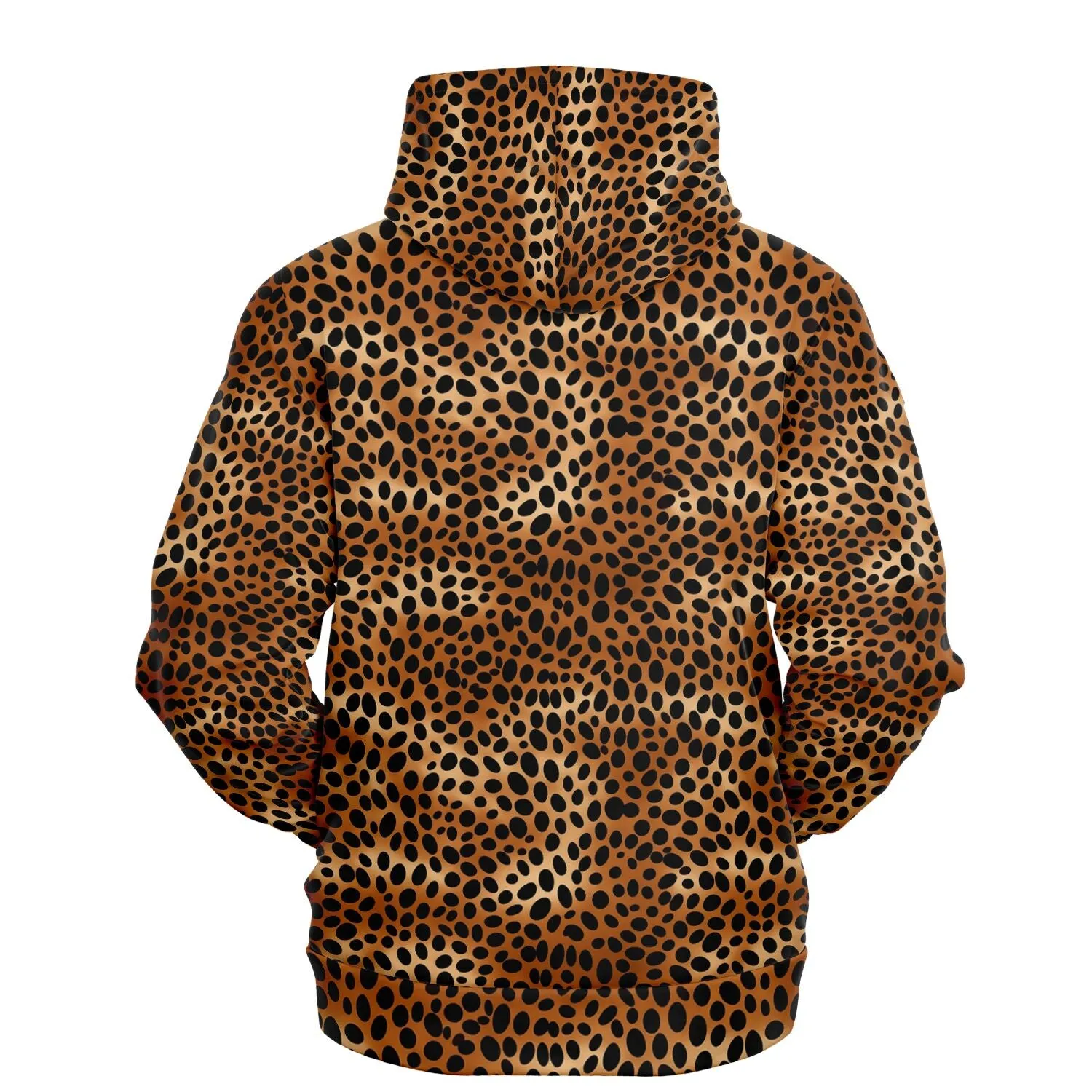 Leopard Hoodie, Cheetah Animal Print Brown Black Pullover Men Women Adult Aesthetic Graphic Cotton Hooded Sweatshirt with Pockets