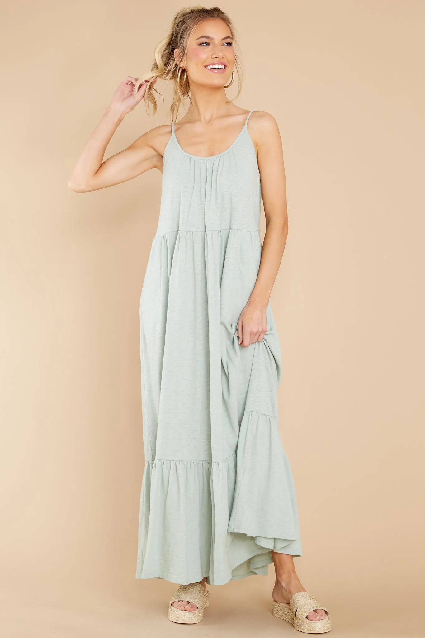 Lido Slub Seaglass Maxi Dress