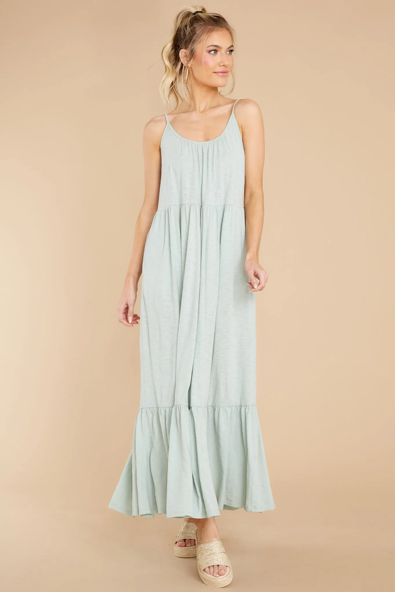 Lido Slub Seaglass Maxi Dress