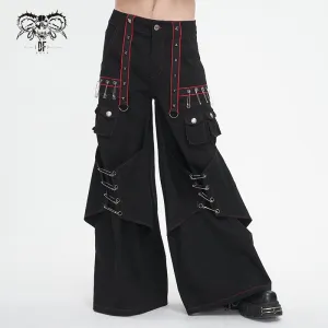 Men's Gothic Pin Studded Flared Pants