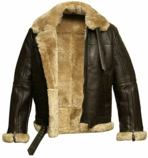 Mens Willie RAF Aviator Real Leather Lambskin Jacket