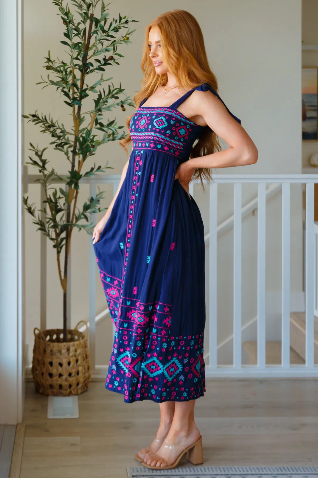 Midnight Magic Embroidered Maxi Dress