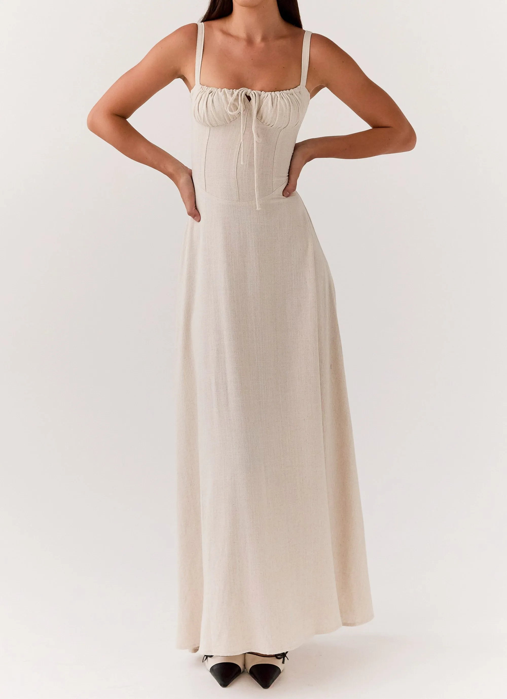 Mimi Linen Maxi Dress - Oatmeal