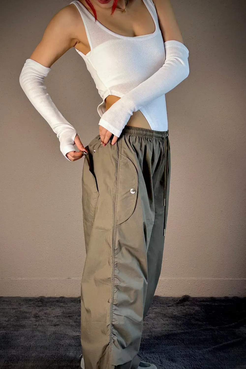 Moss Green Flared  Pants