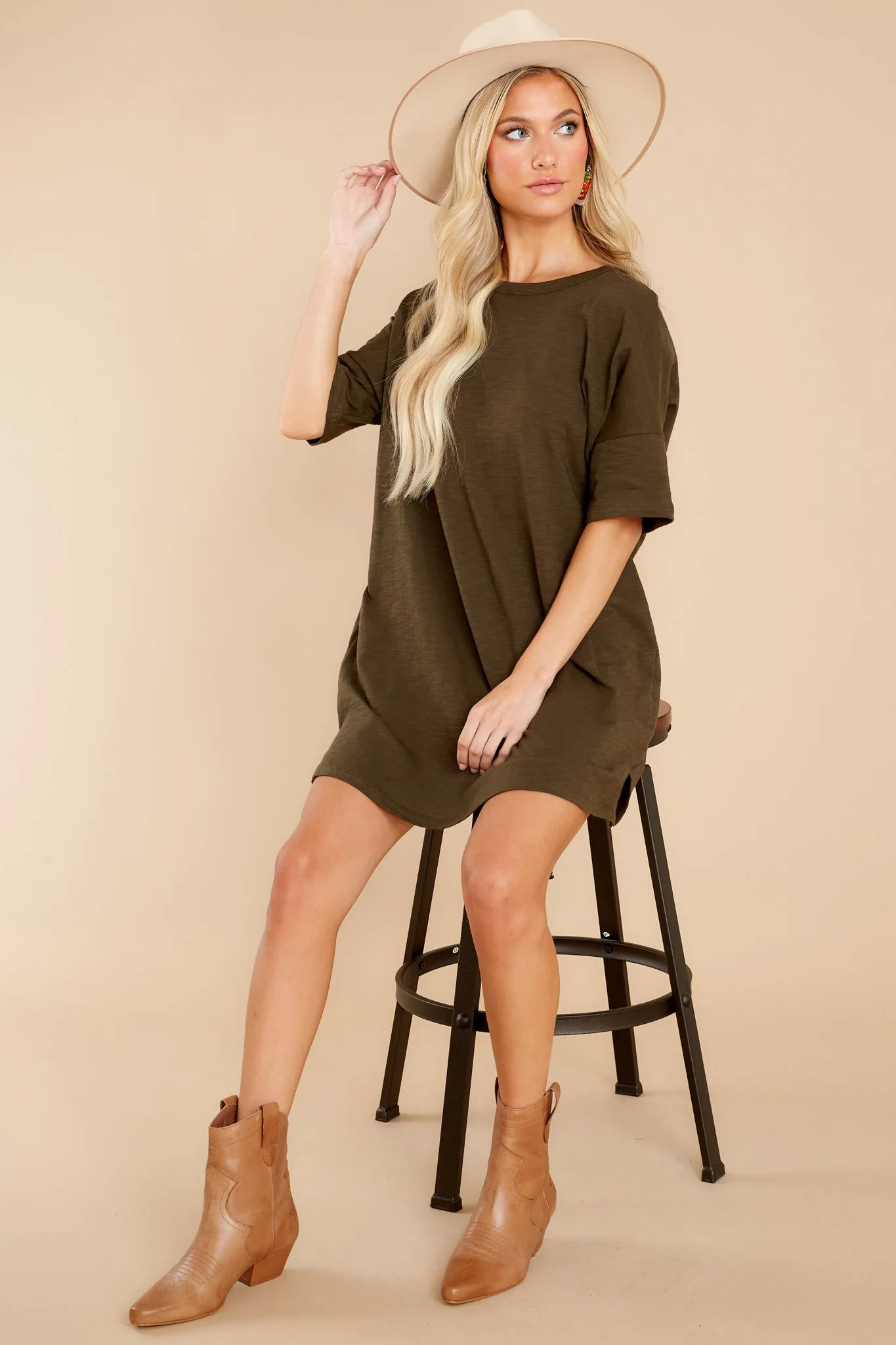 Must Be Fate Dark Olive Dress