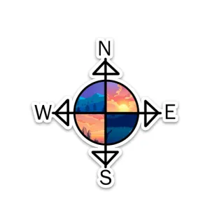 North south east west Reflective Sticker