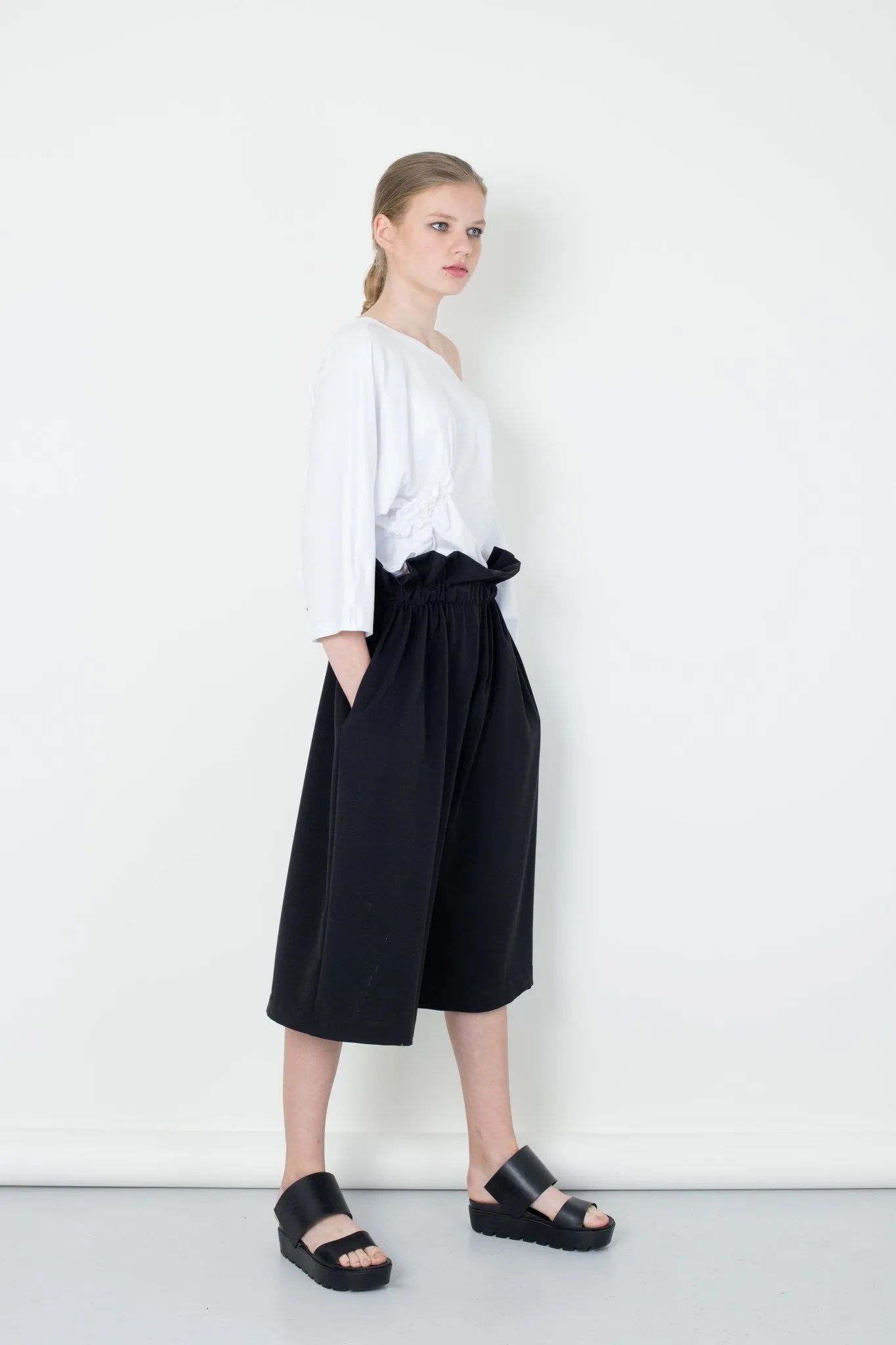 Paperbag Elastic Waistline  Culottes