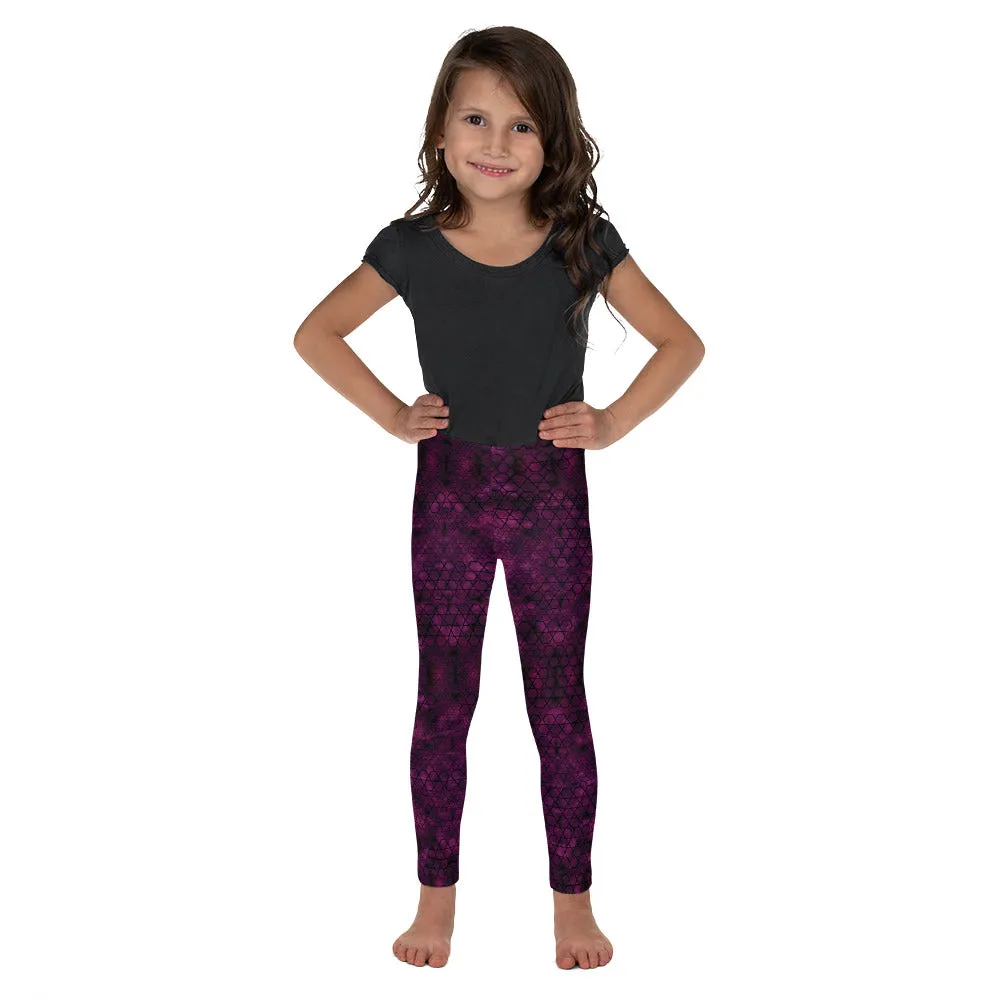 Pink Tie Dye Hex Kid's Leggings, Toddler, Girls and Boys Matching Family Outfits