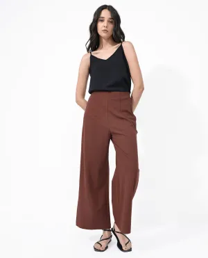 Rareism Women Noahti Light Rust Cotton Fabric Trouser