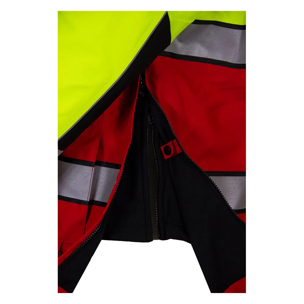 Safety Jacket Hi Vis Responder Parka Waterproo 2-Tone Lime & Red