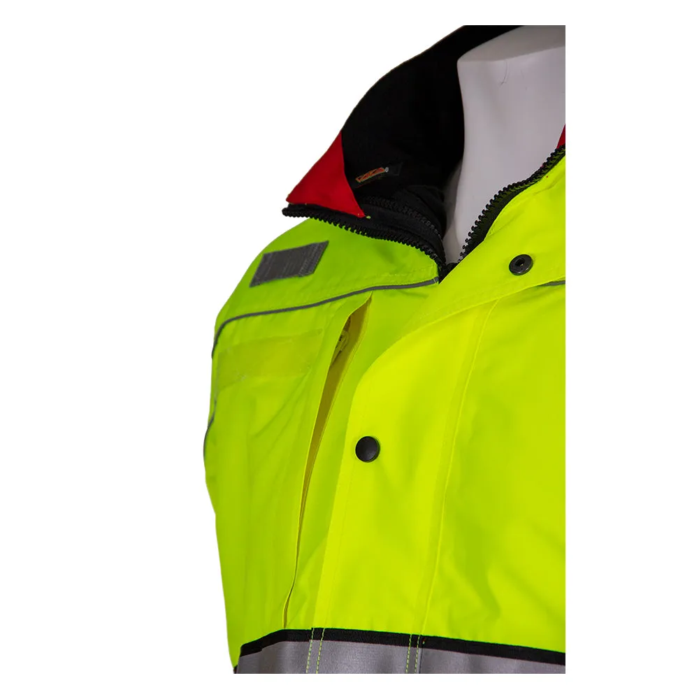 Safety Jacket Hi Vis Responder Parka Waterproo 2-Tone Lime & Red