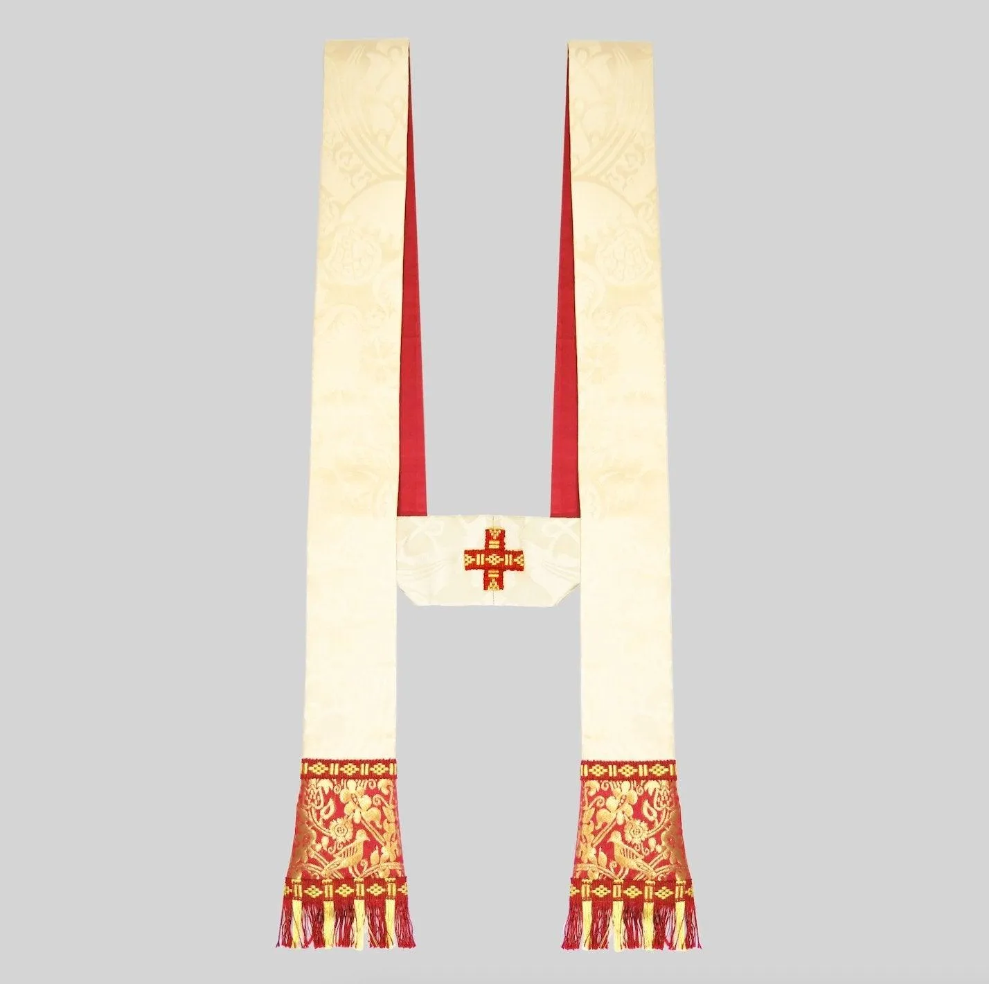 Semi-Gothic Chasuble in Cream 'Comper Cathedral' with Comper Rose/Gilt 'Hilliard' Orphreys