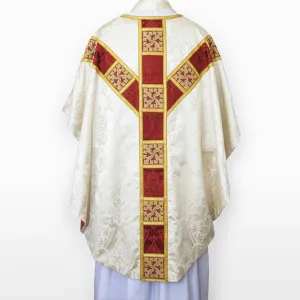 Semi-Gothic Chasuble in Cream 'Gothic' with Patchwork Orphreys