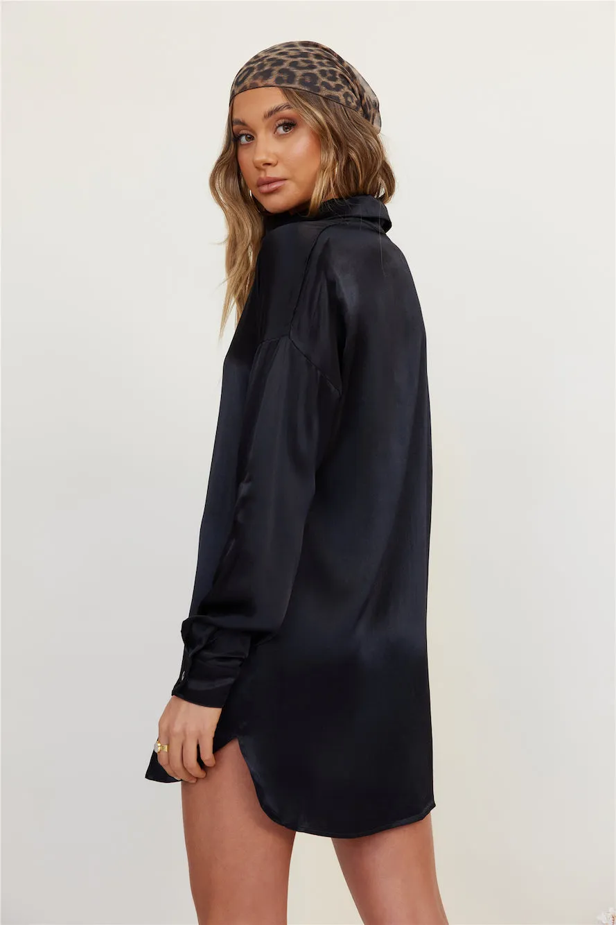 SNDYS Mystic Shirt Dress Black